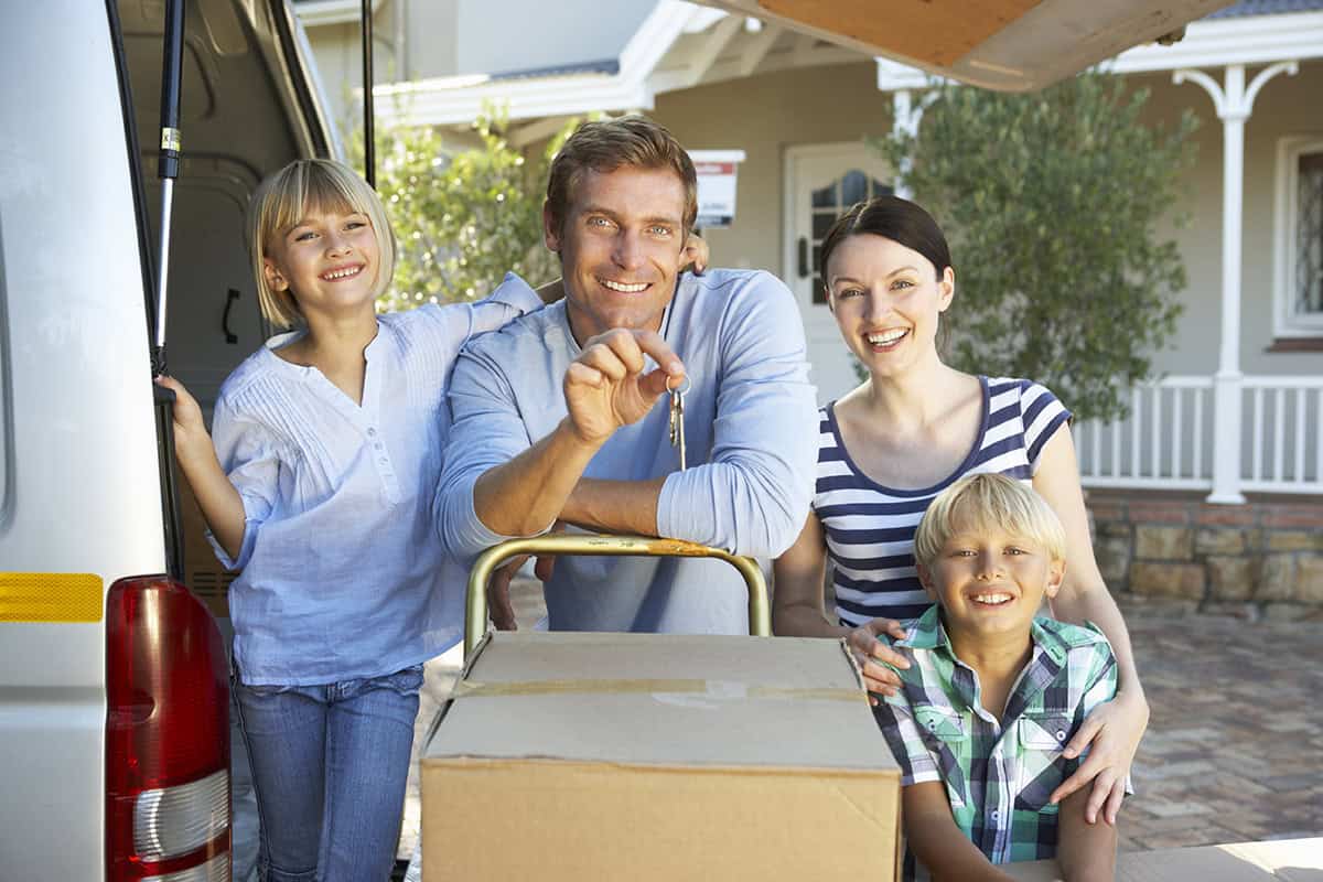 A family on moving day with Northstar Removals